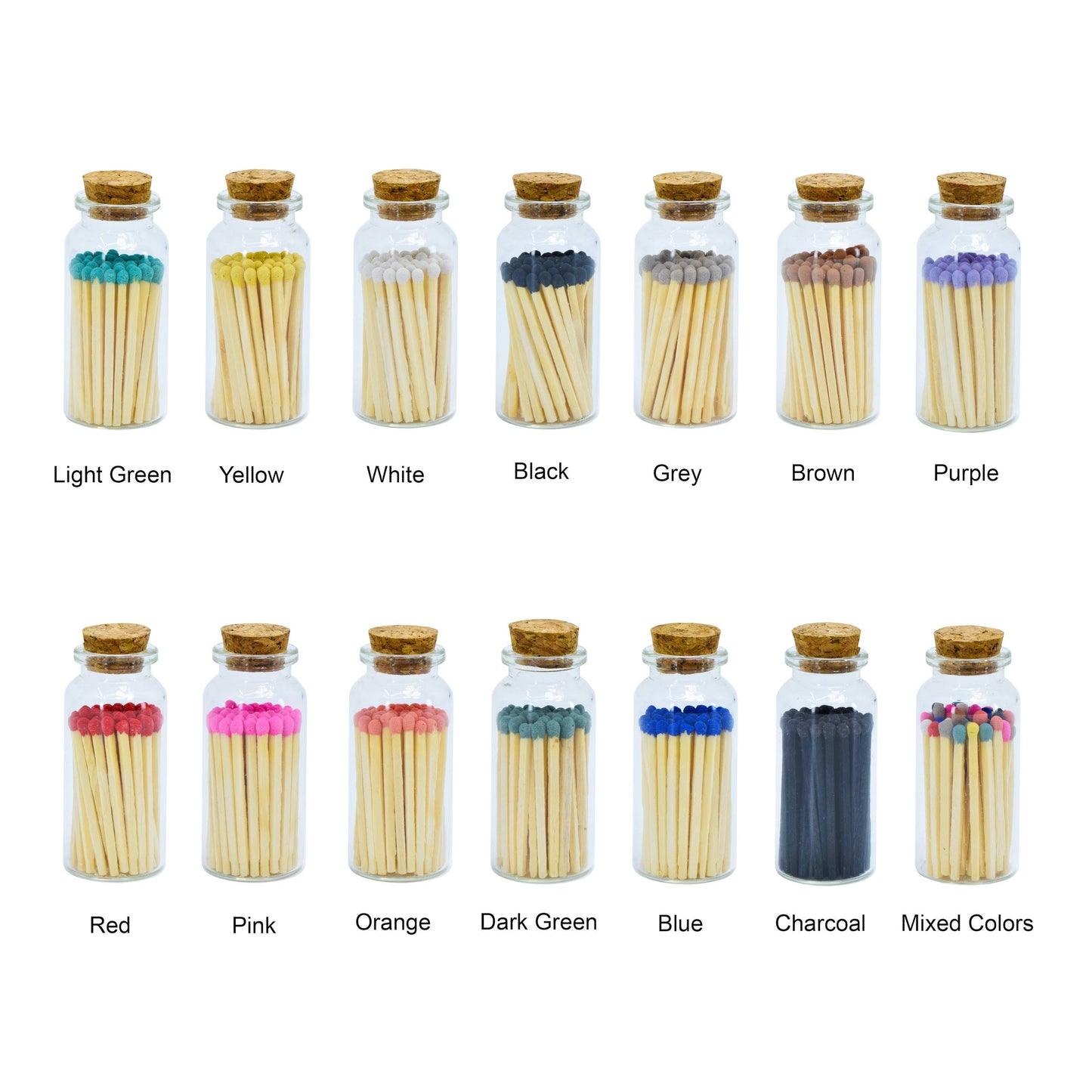 Small Match Bottles - Safety Matches in Jars - Black