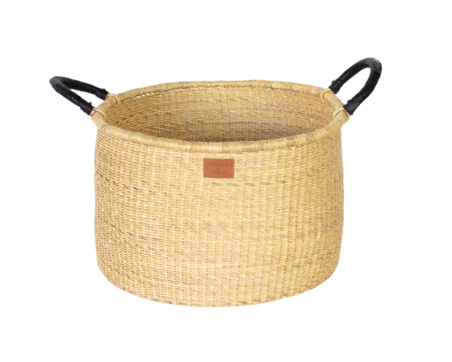 Kwasi Short Hamper Basket - Black Handle