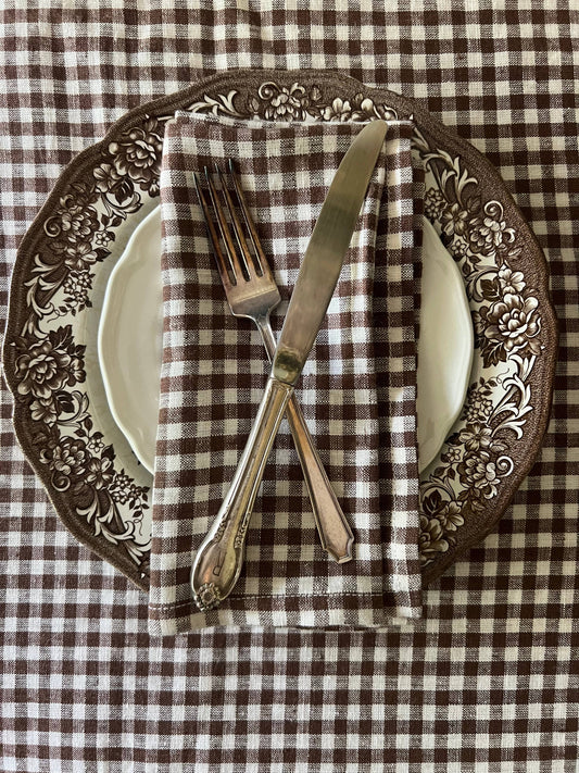 Gingham Dinner Napkin - Singles