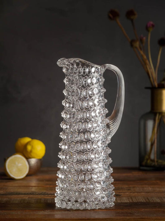 High Clear Hobnail Pitcher