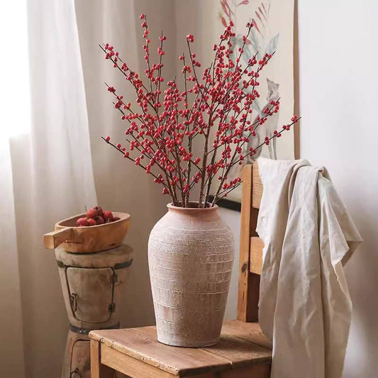 Faux Red Winterberry Stem