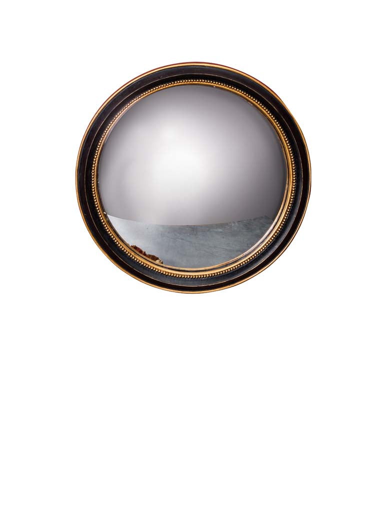 Black Round Convex Mirror