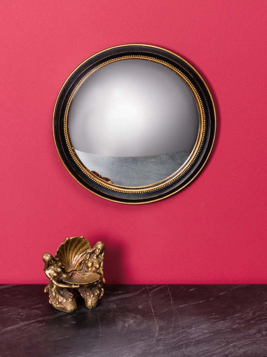 Black Round Convex Mirror