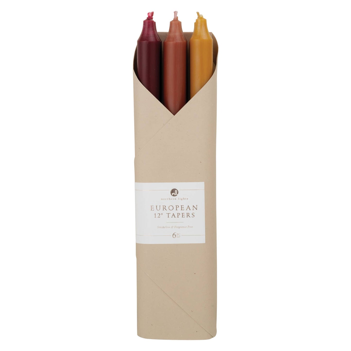 European 12" Taper Candles Set of 6