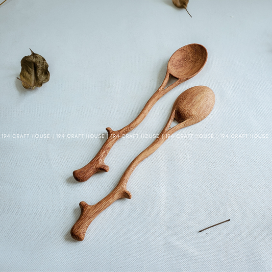 Wooden Hand-Carved Spoon - Tree Branch