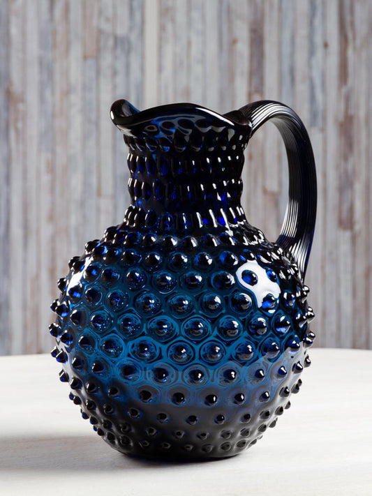 Blue Hobhail Pitcher