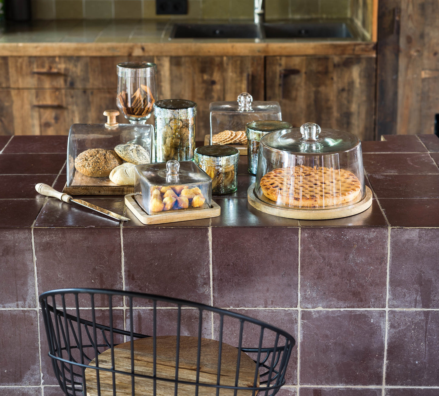 Square Wooden Tray with Cover