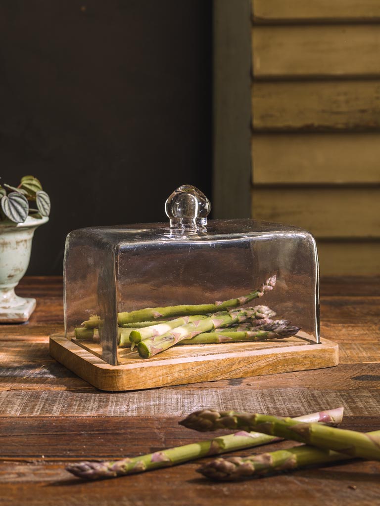 Rectangular Wooden Tray with Cover