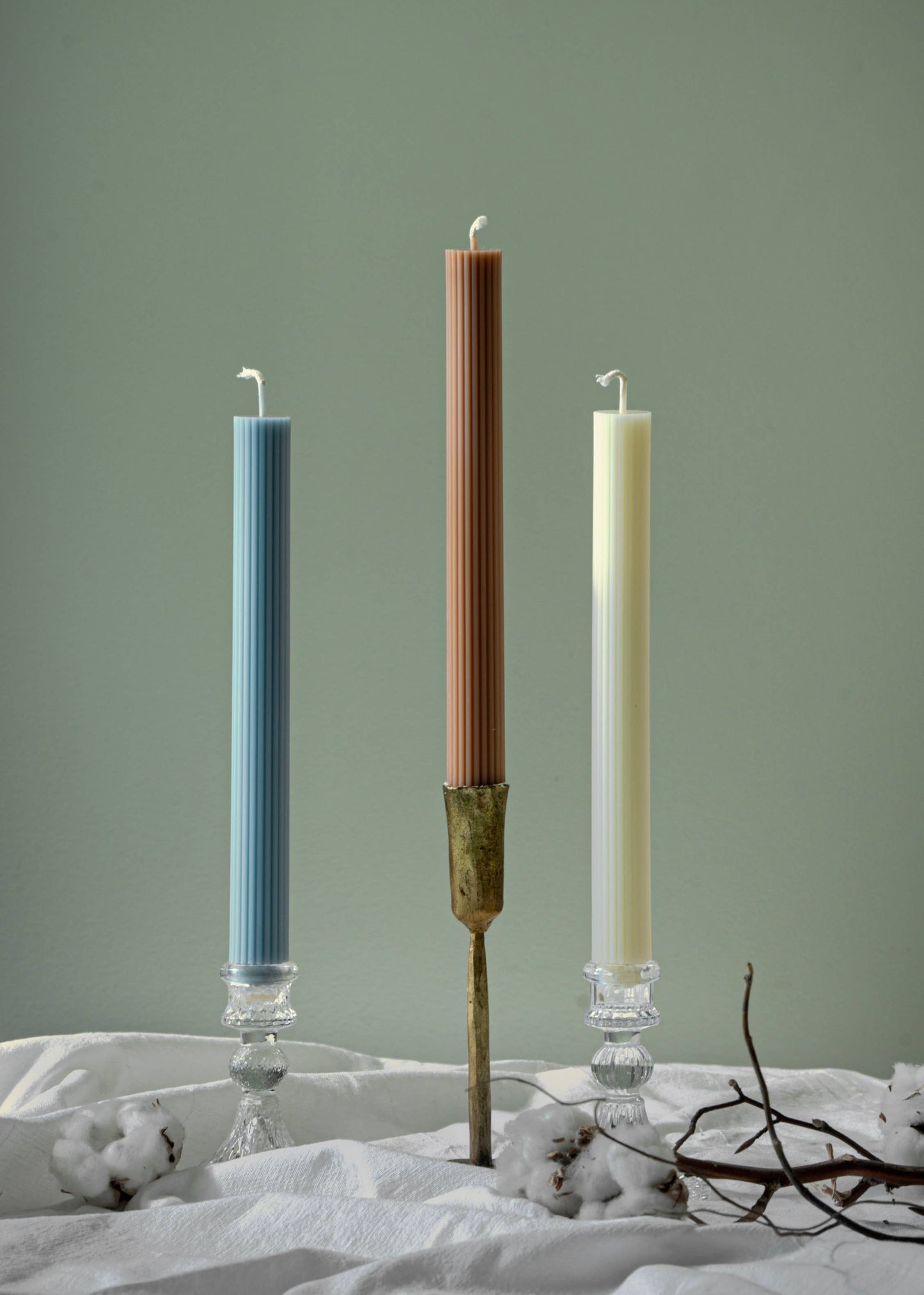 Ribbed Thick Taper Candle