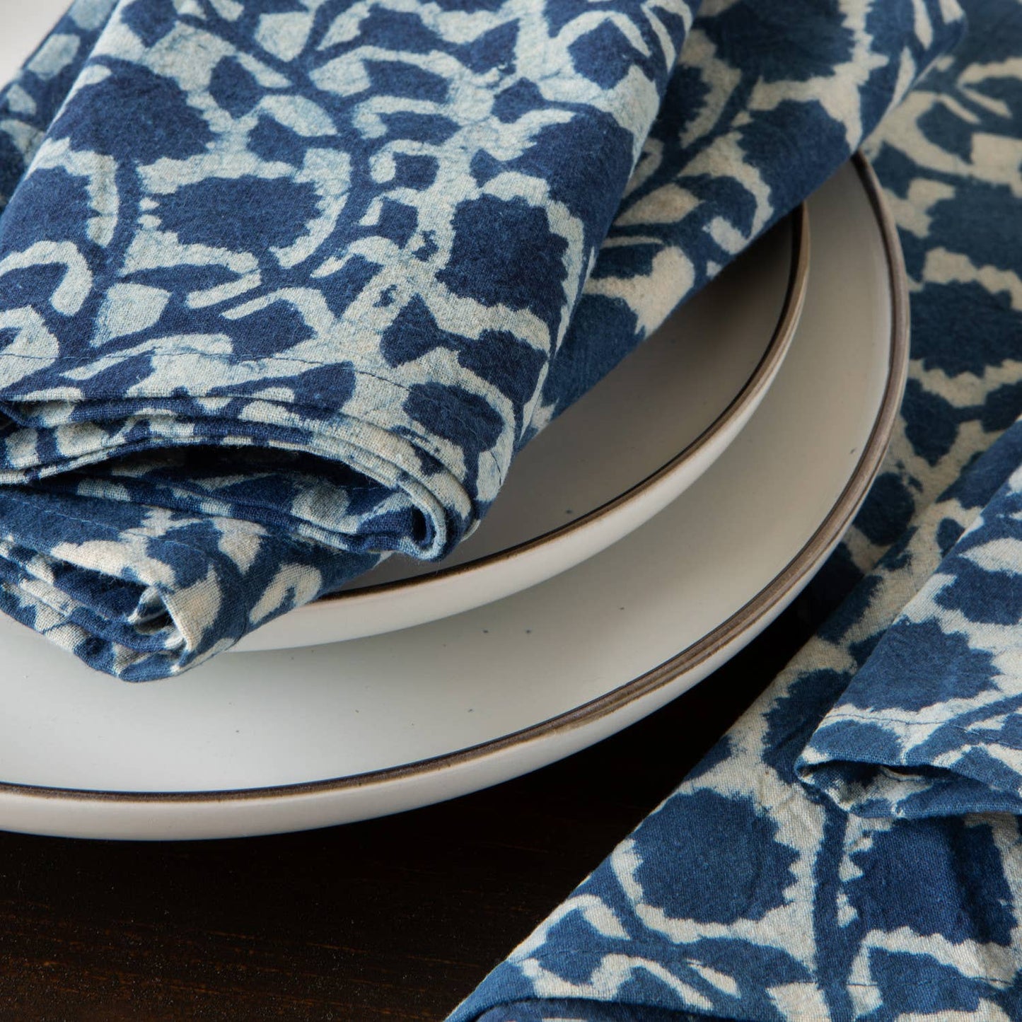 Vinebloom Block Print Napkins - Set of 4