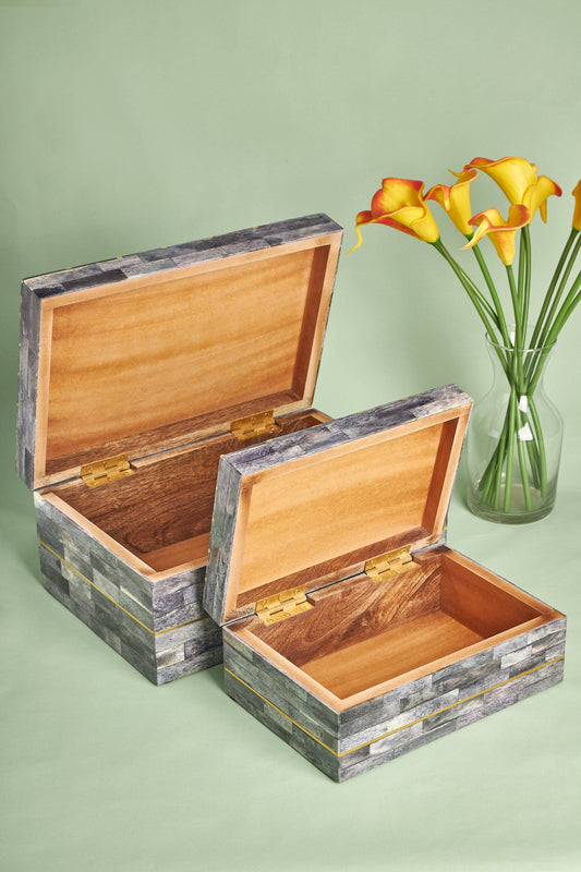 Bone and Brass Decorative Boxes