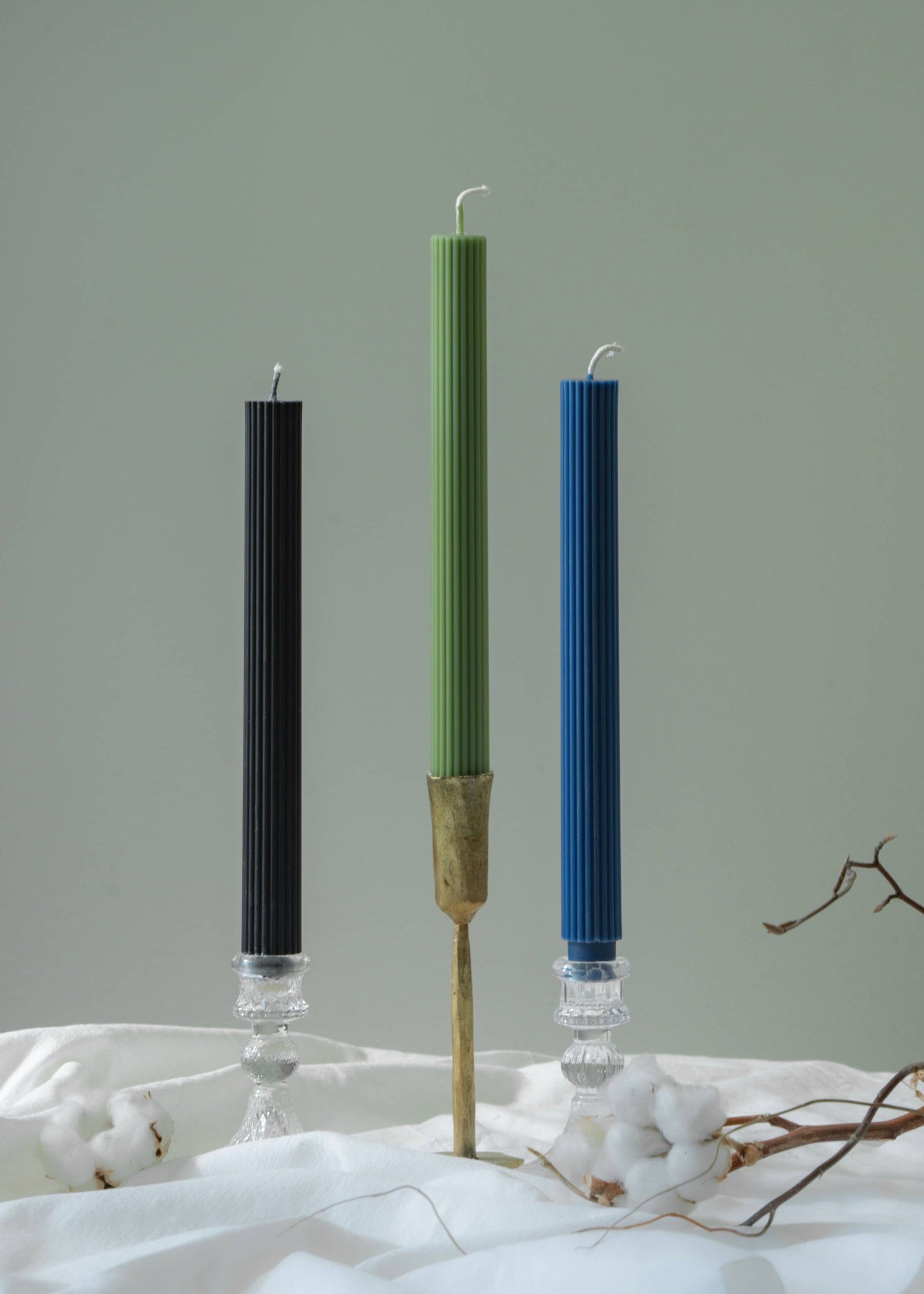 Ribbed Thick Taper Candle