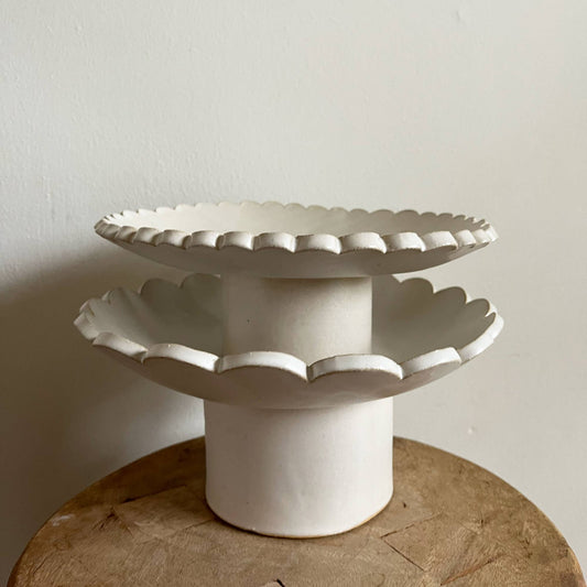 Scalloped Pedestal Bowls