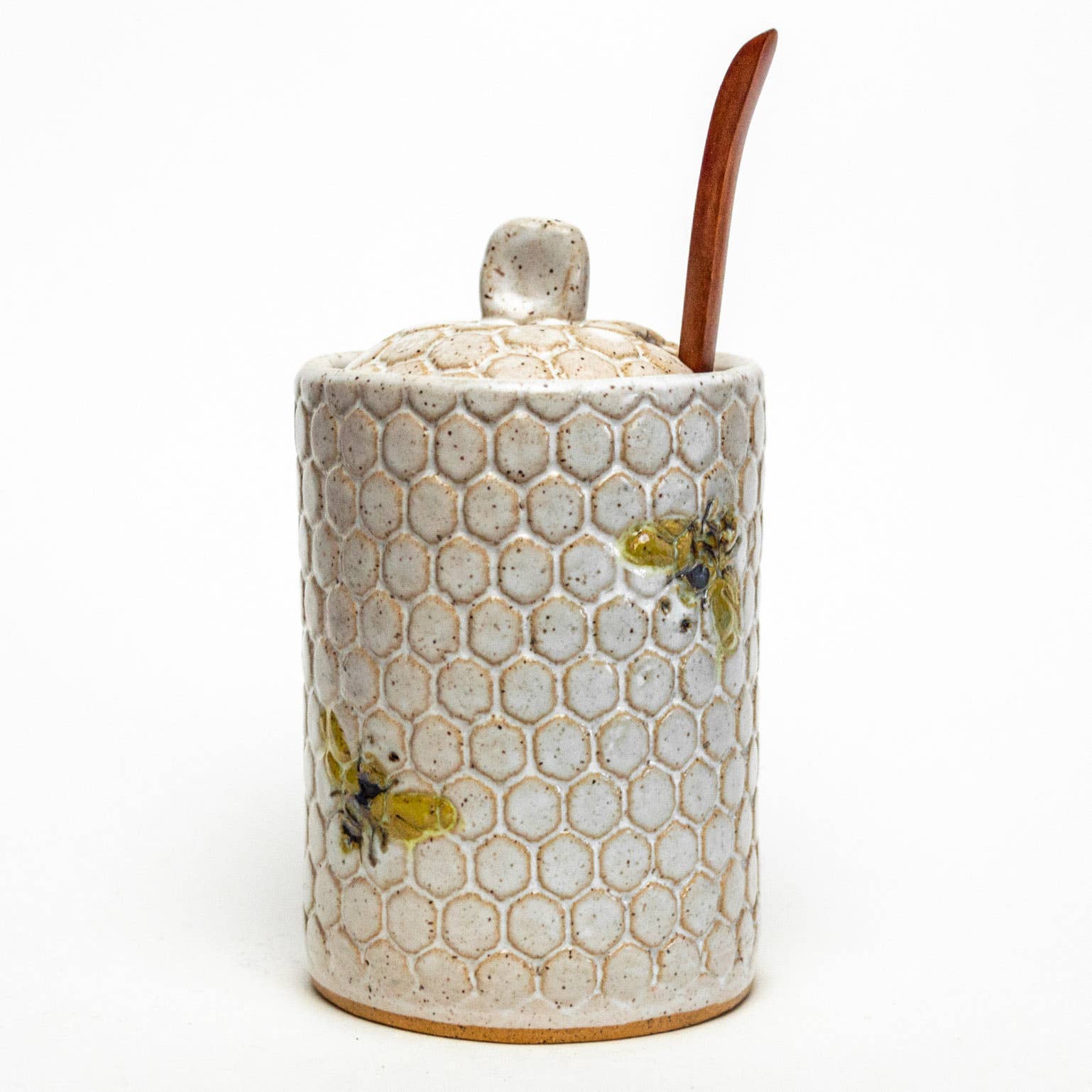 bee ceramic plant pots Bee Pattern Handmade Ceramic White Honey Pot / Jar – SQUIRREL