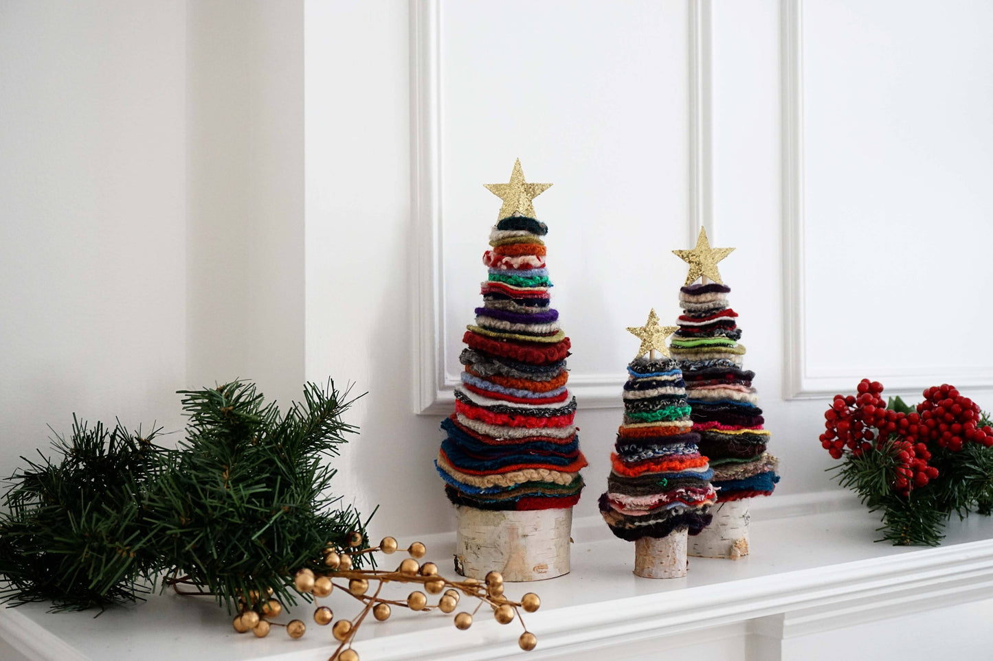 Felted Wool Christmas Trees - Assorted Sizes