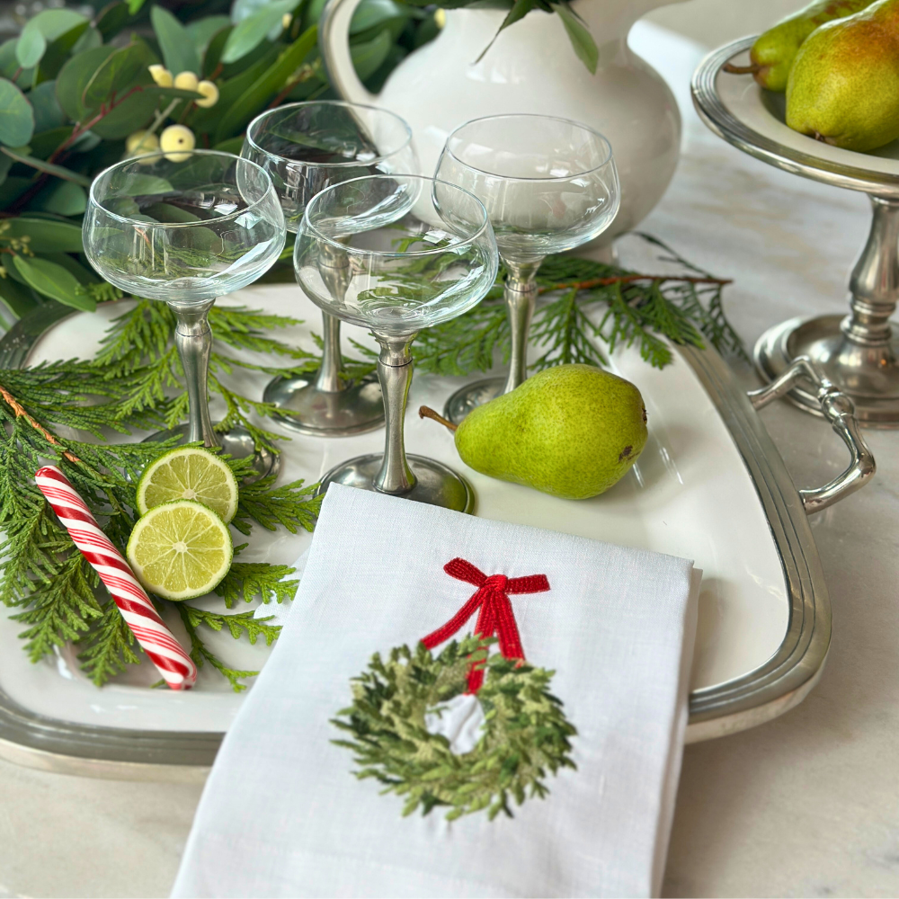 Holiday Wreath Linen Towel