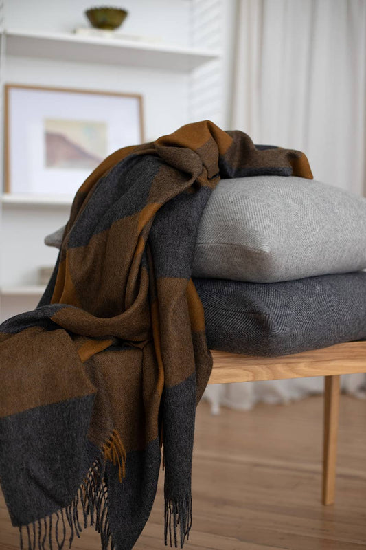Buffalo Throw Blanket in Caramel