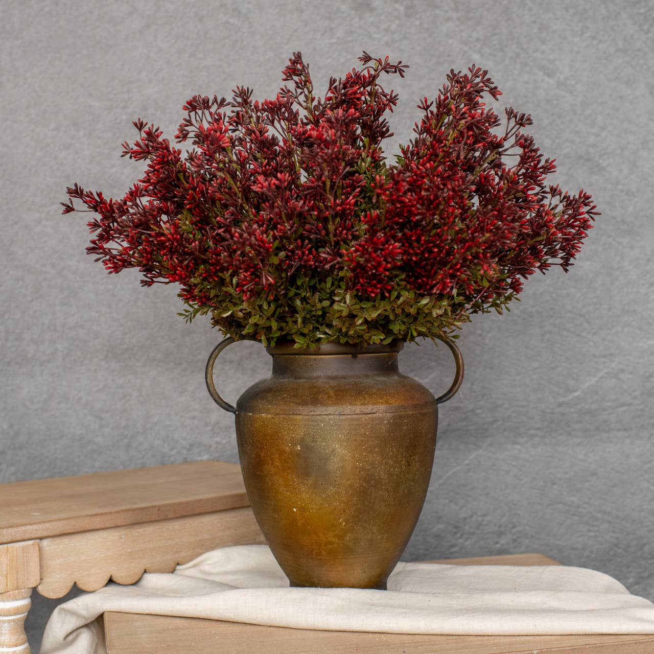 New England Boxwood & Berry Stems