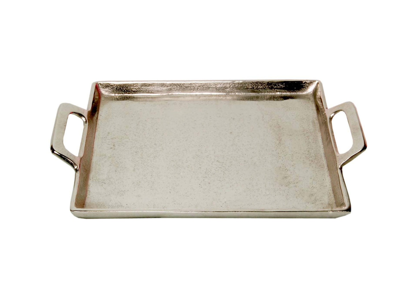 Metal Serving Tray Raw Nickel Finish