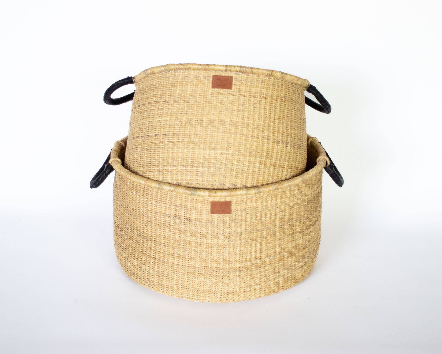 Kwasi Short Hamper Basket - Black Handle