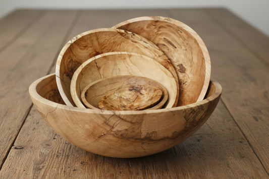 Spalted Maple Round Bowl - 13"