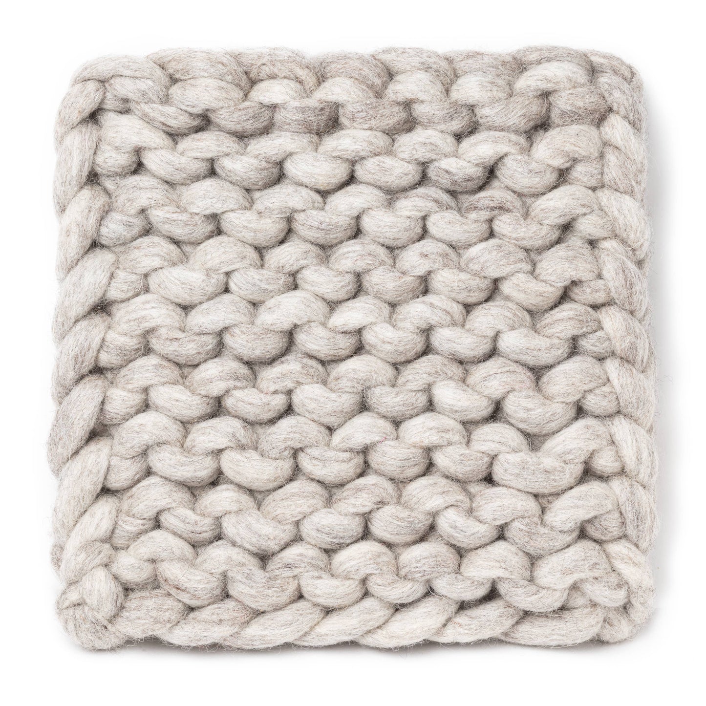 Chunky Knitted Trivet - Beige