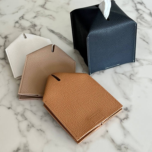 Faux Leather Tissue Box Covers