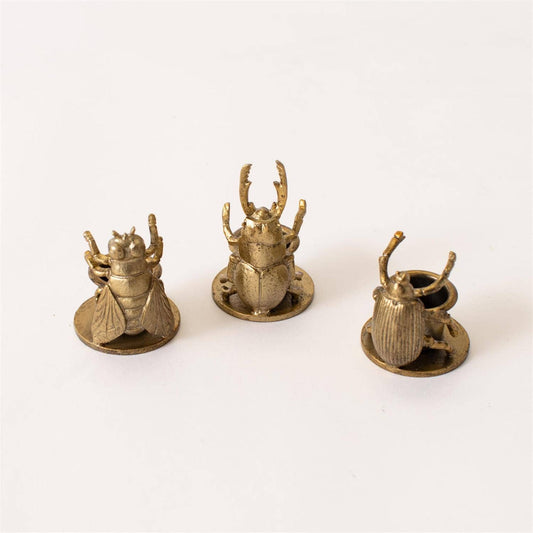 Candle Holders - Golden Bugs