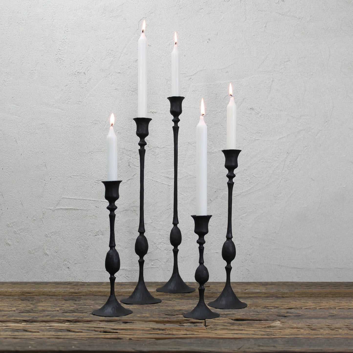 Black Taper Candle Holders - 5 sizes
