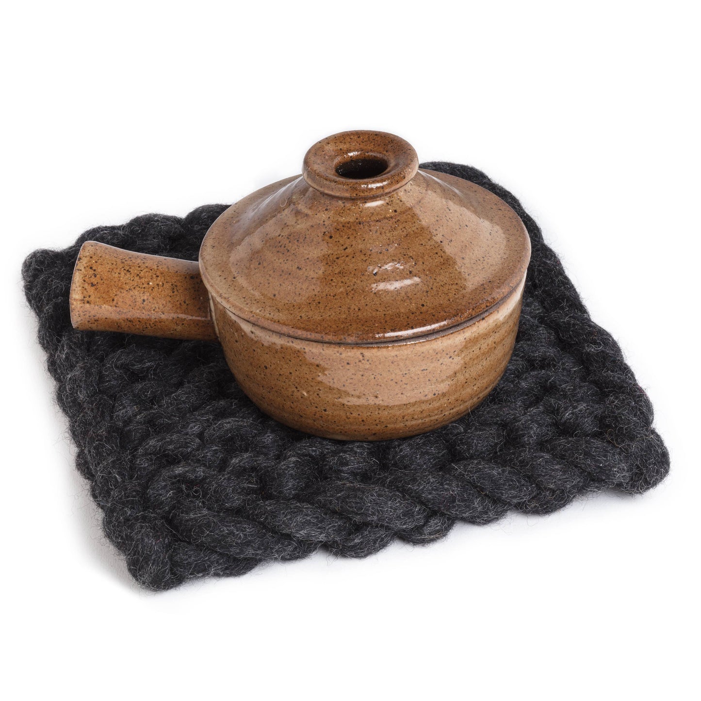 Chunky Knitted Trivet - Charcoal