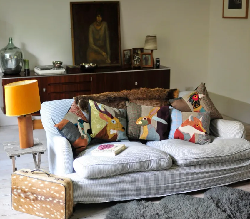 Moon Fox Throw Pillow