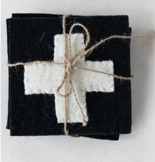 Wool Felt Coasters - Set of 4