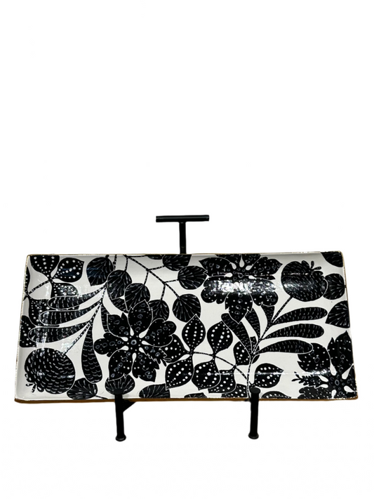 Cocktail Tray - Bali Toile in Black