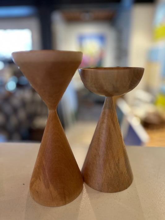 Wooden Pillar Candle Holders