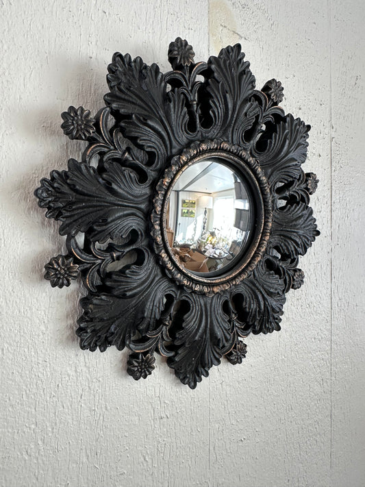 Round Convex Mirror - Leaves + Flowers