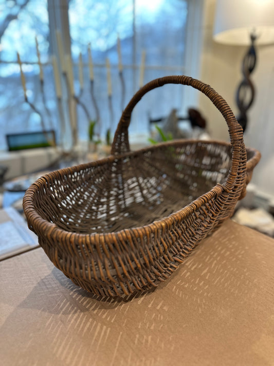 Vintage Handled Gathering Basket