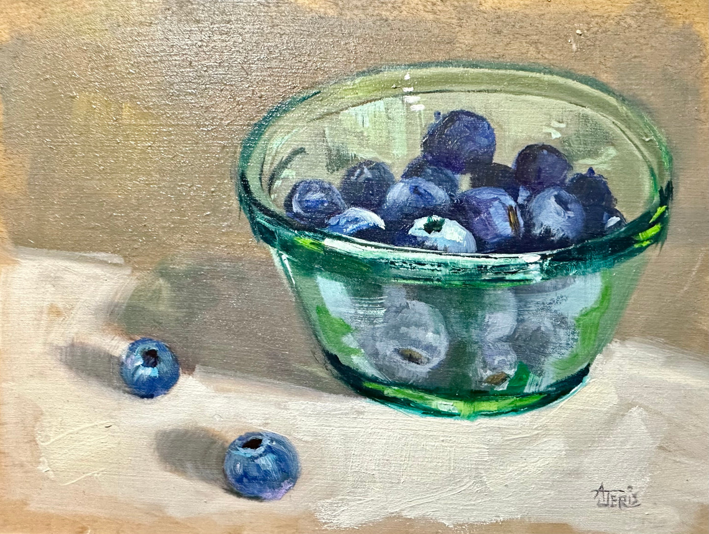 Blueberries Green Grass Bowl