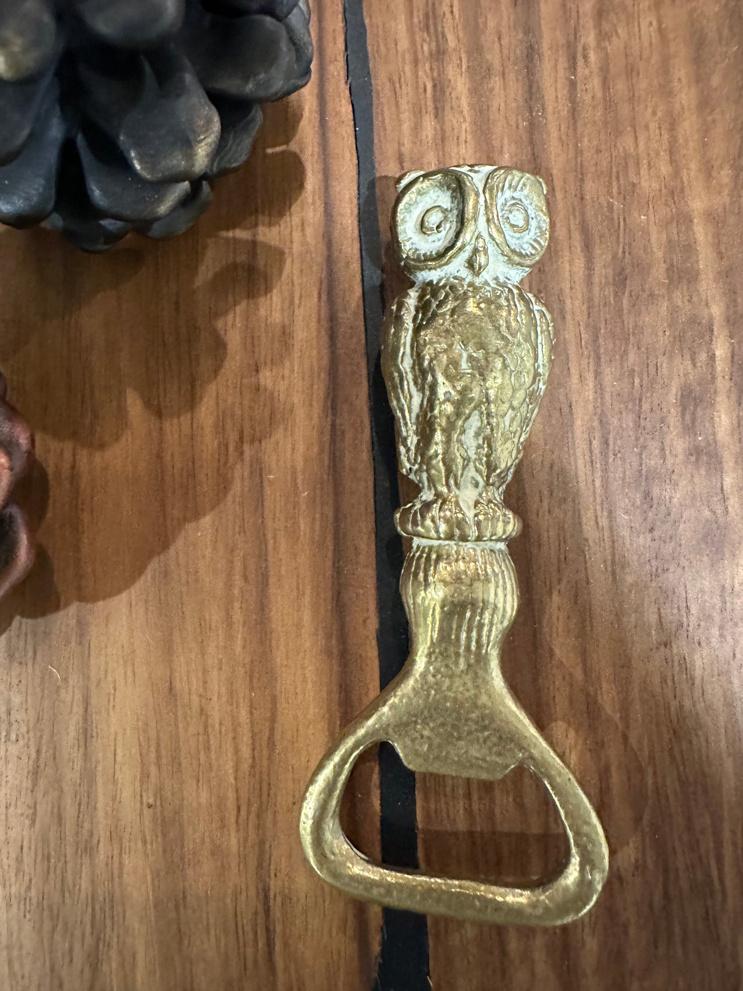 Vintage Solid Brass Bottle Opener - Owl