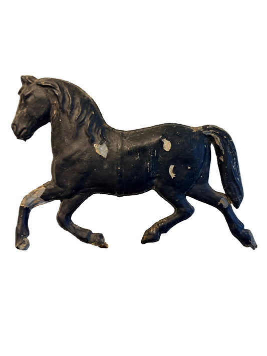 Vintage Metal Horse Weathervane - Black