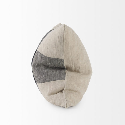 Black and Beige Plaid Throw Pillow, Square