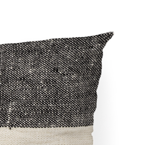 Black with Stripes Throw Pillow, Lumbar