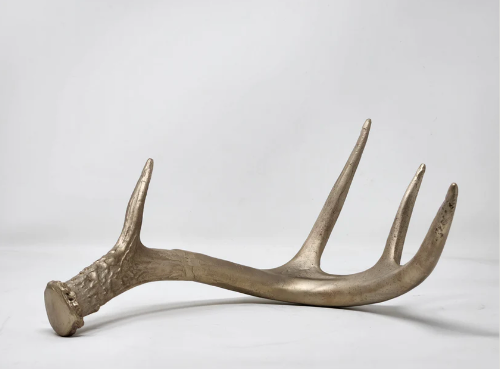 Hand-cast Bronze White-Tailed Deer Antler