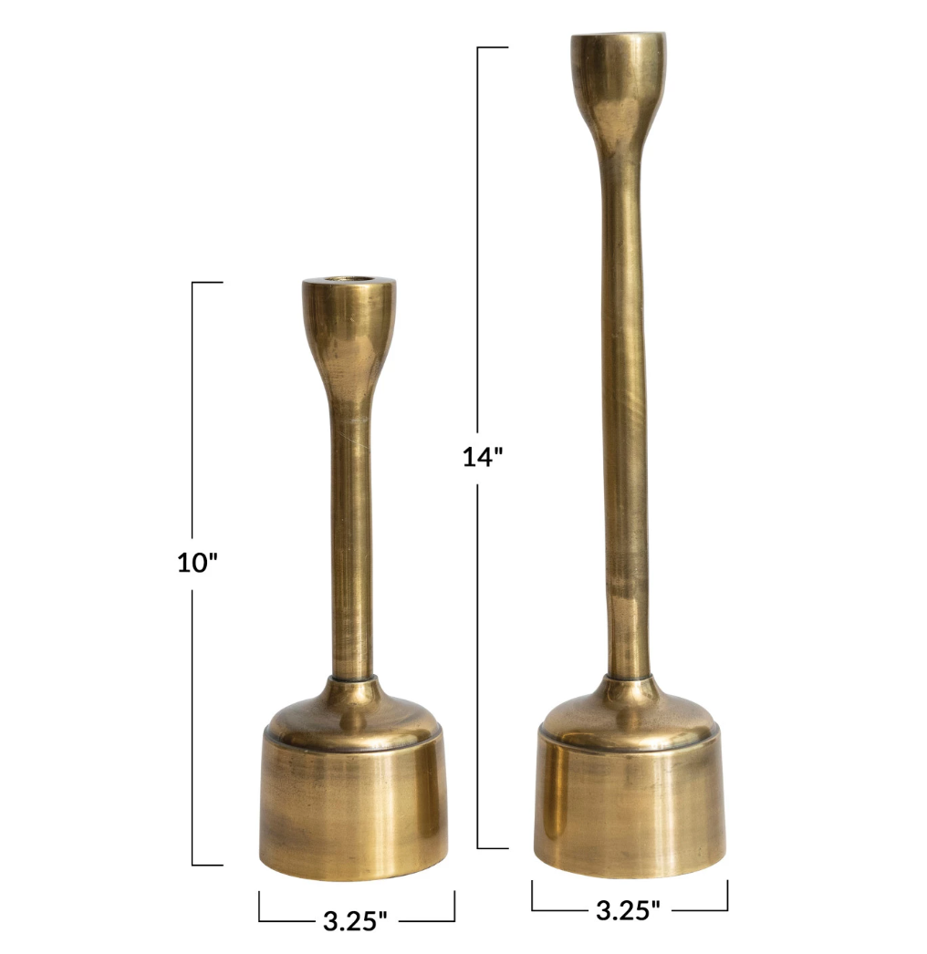 Antique Gold Bell Bottom Taper Holders