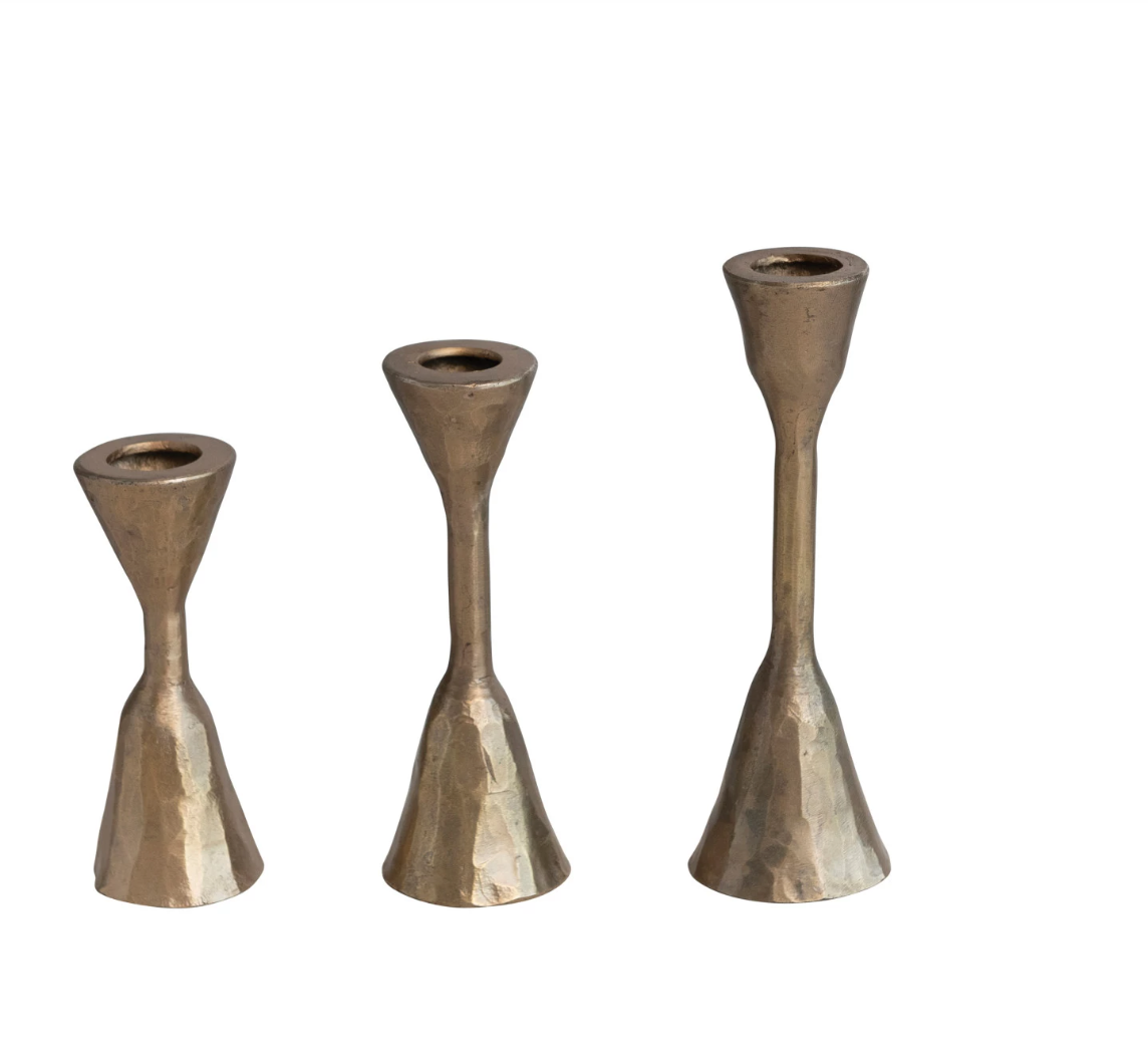 Hand Forged Antique Brass Taper Holders - Egg Cup