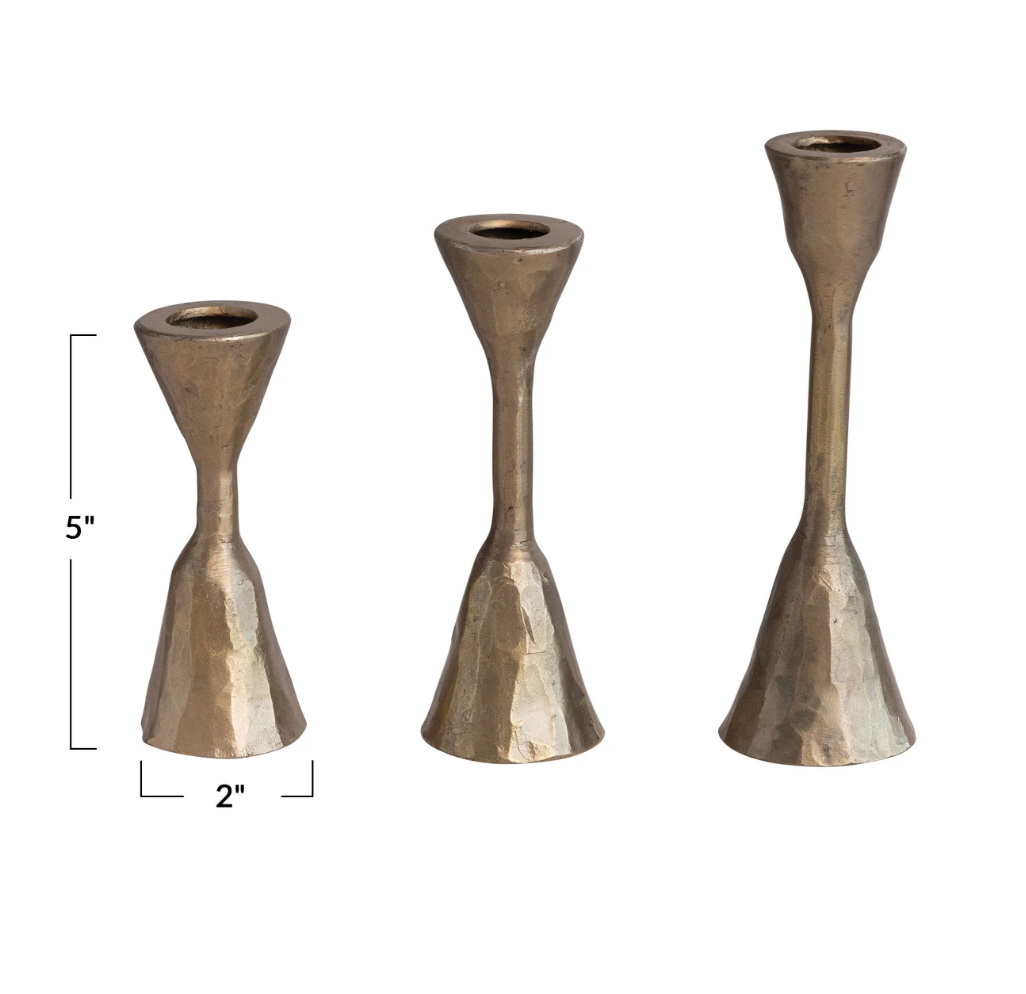Hand Forged Antique Brass Taper Holders - Egg Cup