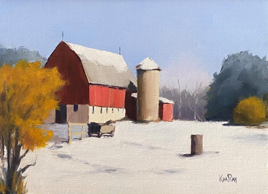 Red Barn in Snow