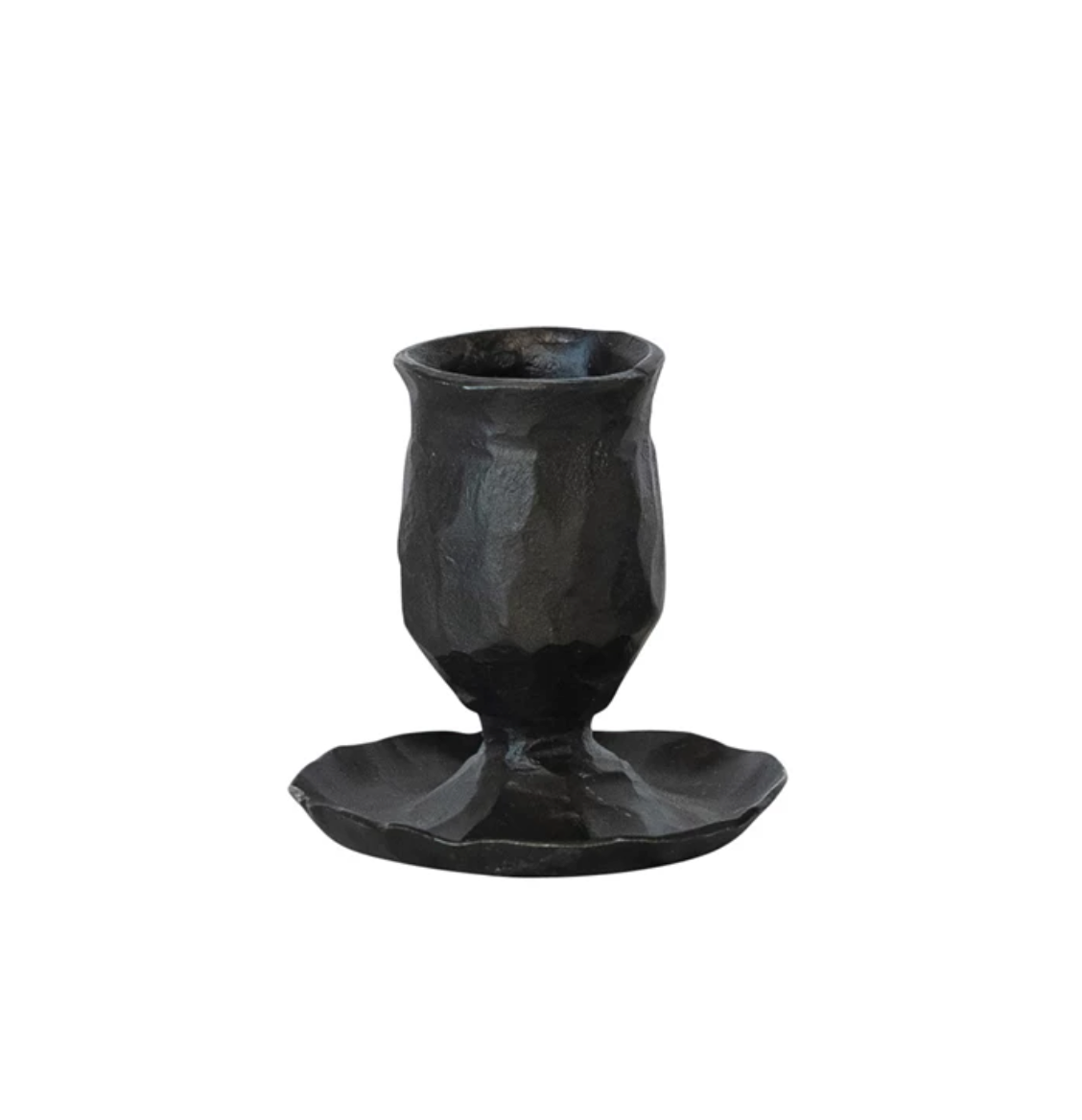 Black Short Tulip Taper Holder