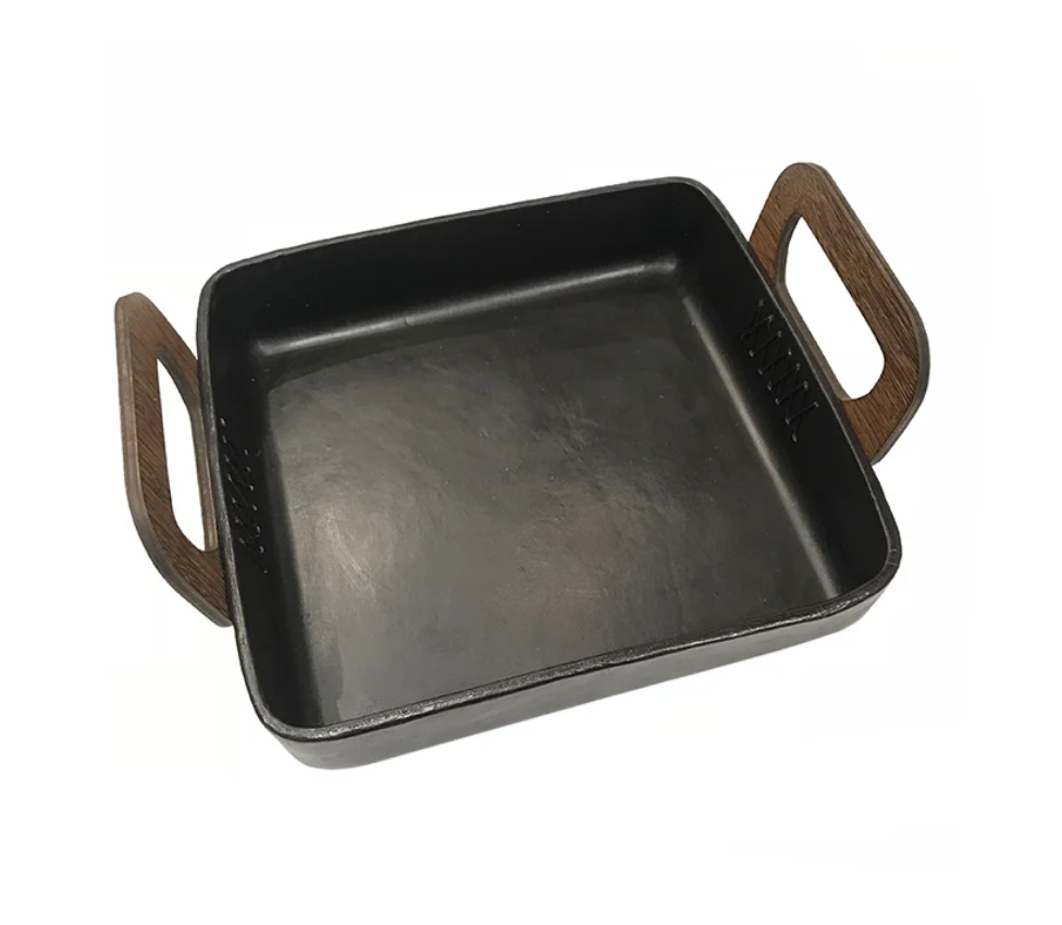 Rectangle Leather Handle Tray