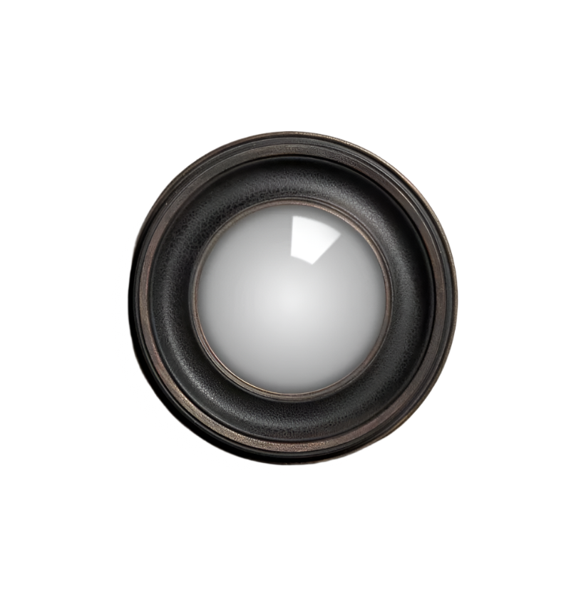 Black Round Simple Convex Mirror
