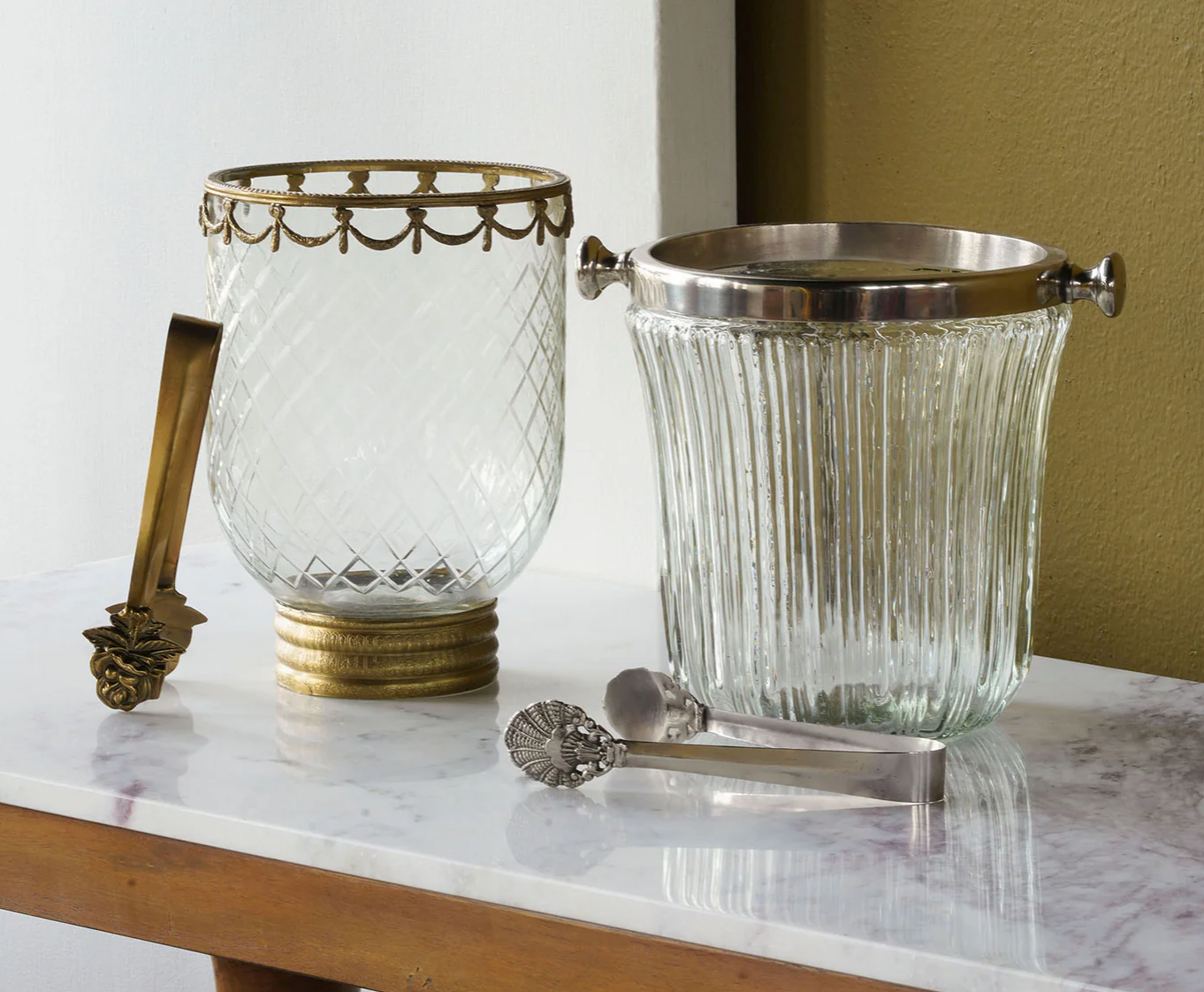 Antique Brass Trim Ice Bucket